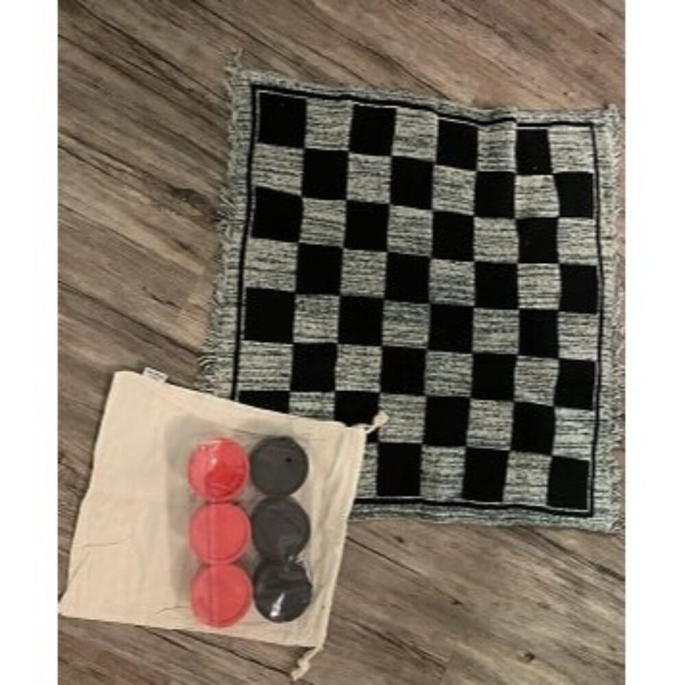 New Super Tic Tac Toe and Giant Checkers Set Board Game with 24 Checker Pieces